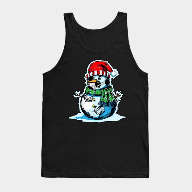 Christmas Soccer Shirt Funny Snowman Gift Tank Top by ReidDesigns